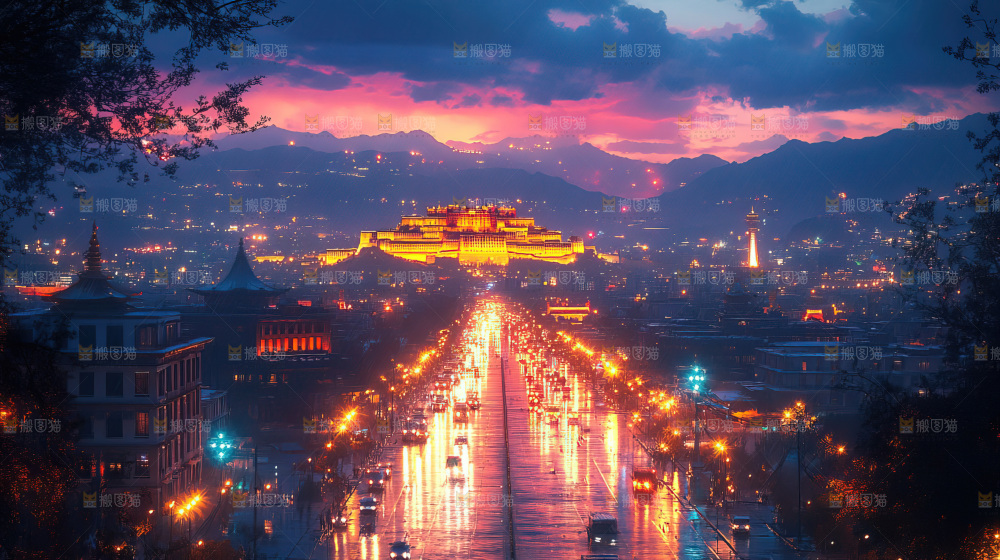 万家灯火城市夜景经济发展