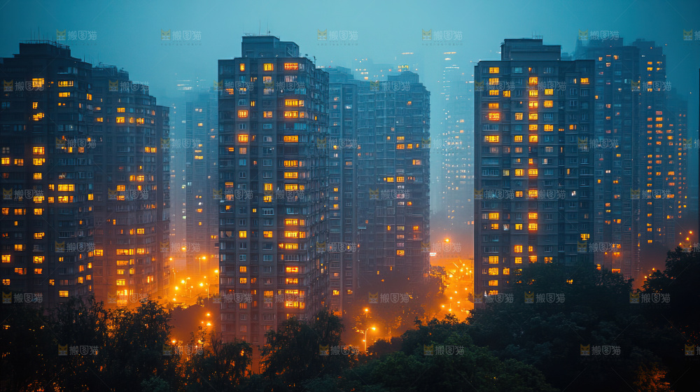万家灯火城市夜景经济发展