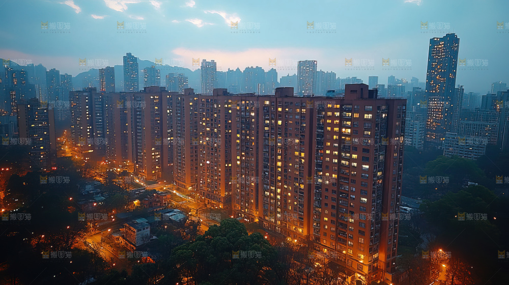 万家灯火城市夜景经济发展