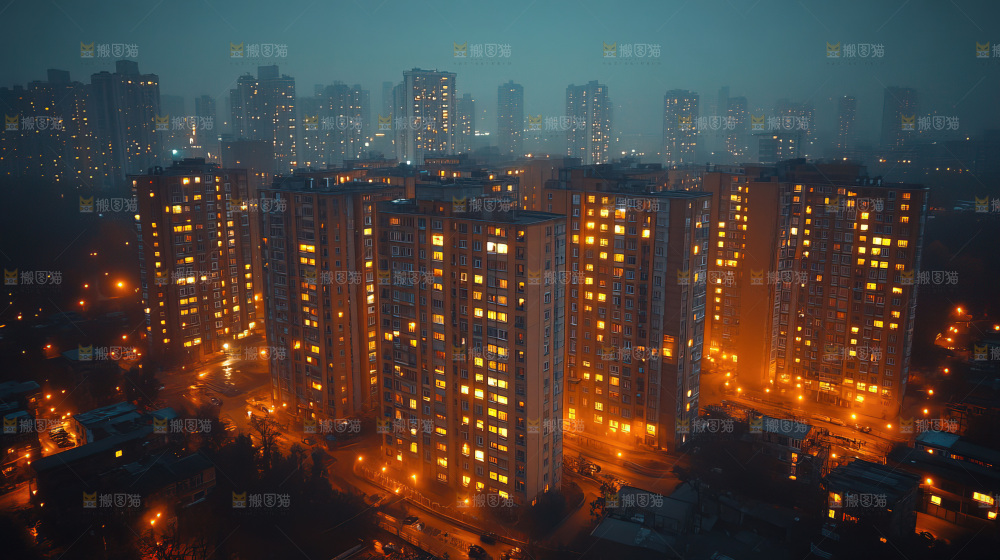 万家灯火城市夜景经济发展