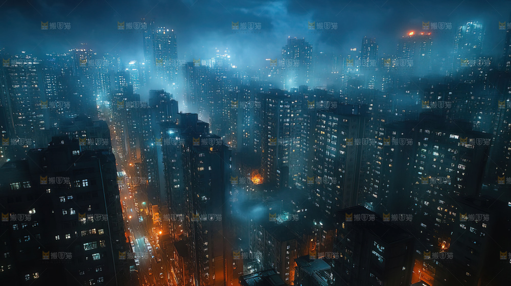 万家灯火城市夜景经济发展