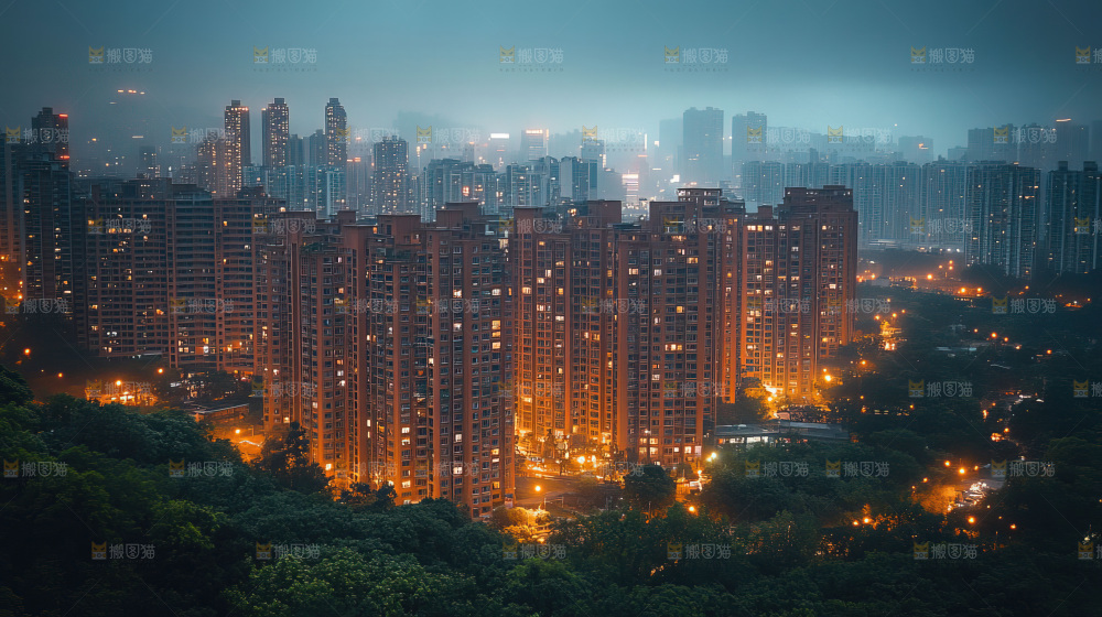 万家灯火城市夜景经济发展