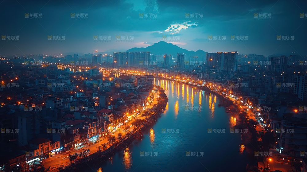 万家灯火城市夜景经济发展