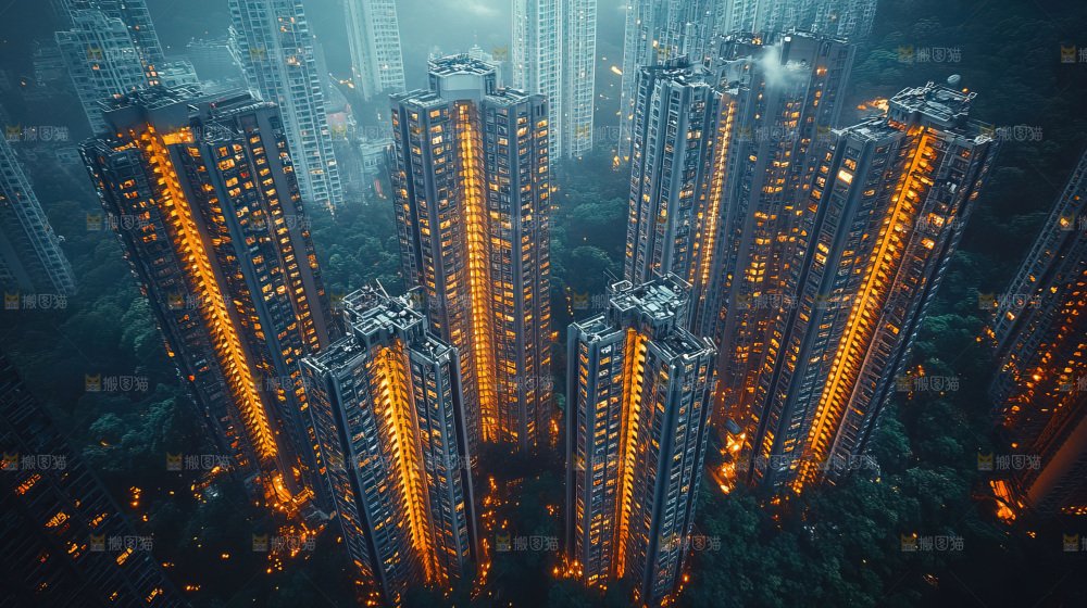 万家灯火城市夜景经济发展