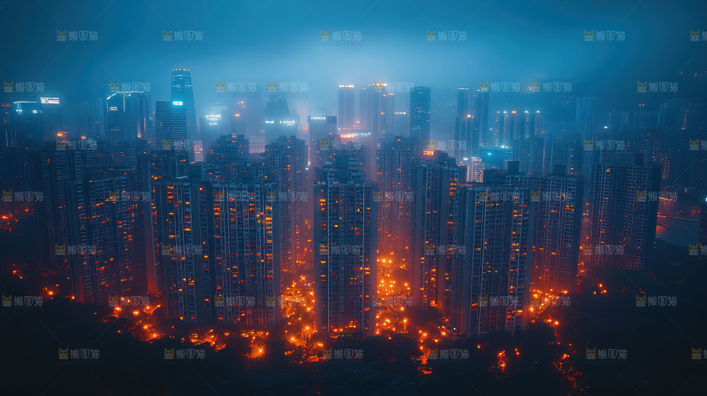 万家灯火城市夜景经济发展