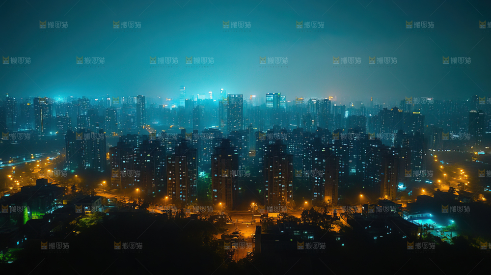 万家灯火城市夜景经济发展