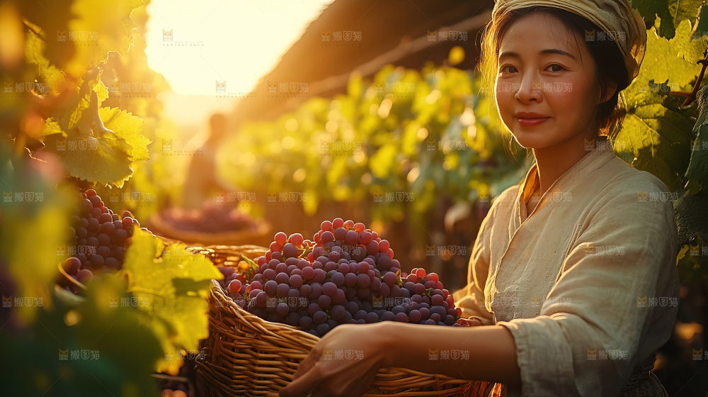 葡萄成熟 葡萄收获 葡萄酒 果农