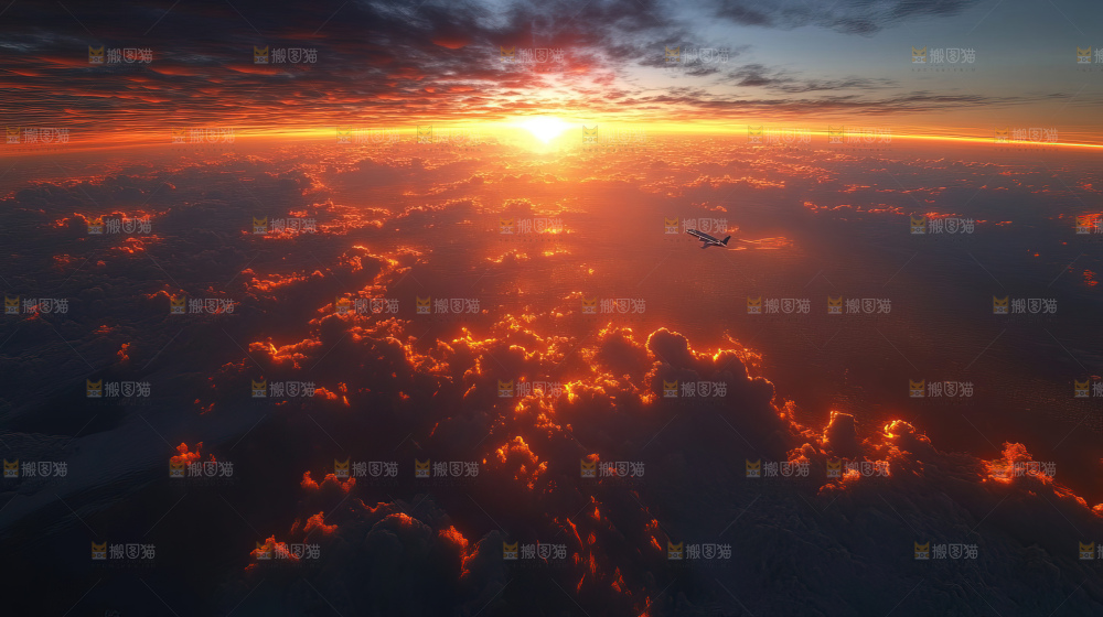 飞机离开地面飞向天空