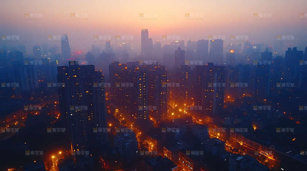 万家灯火城市夜景经济发展