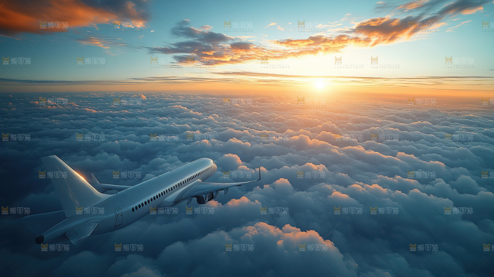 飞机离开地面飞向天空