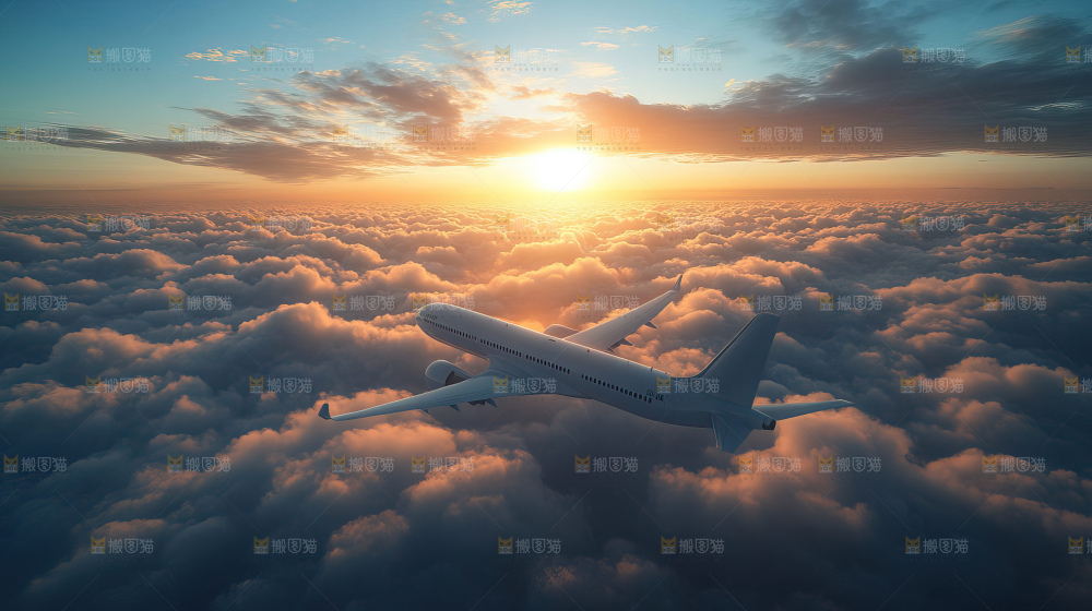 飞机离开地面飞向天空