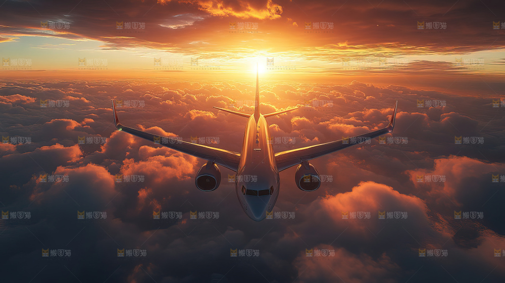 飞机离开地面飞向天空