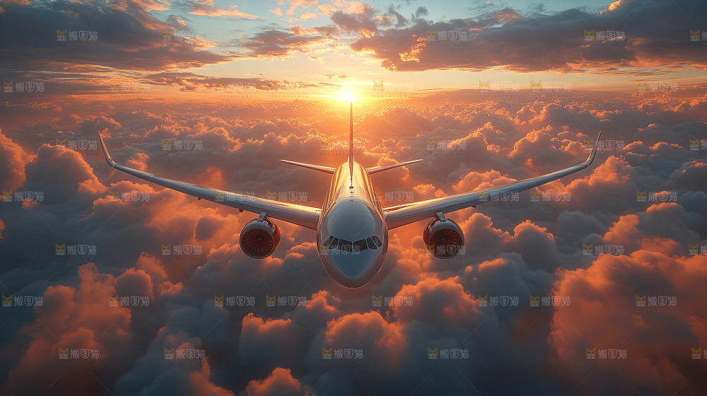 飞机离开地面飞向天空