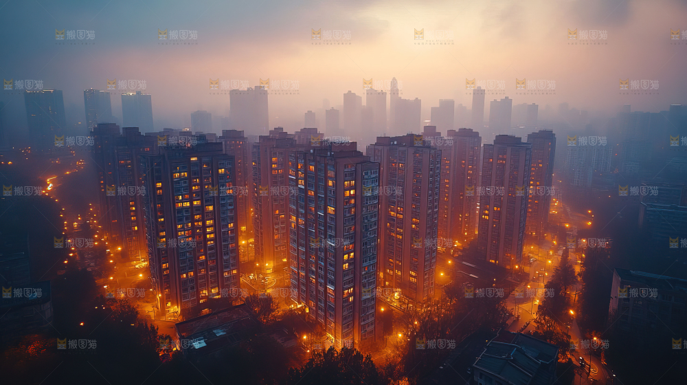 万家灯火城市夜景经济发展