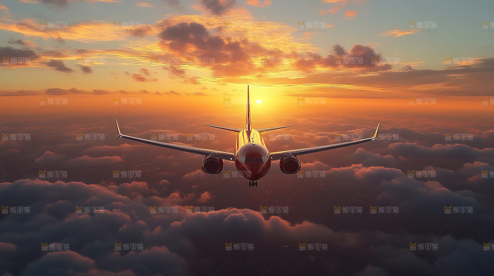 飞机离开地面飞向天空