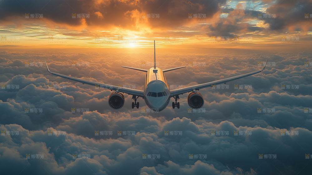 飞机离开地面飞向天空