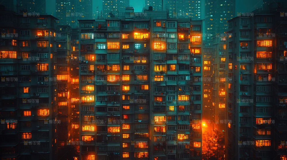 万家灯火城市夜景经济发展