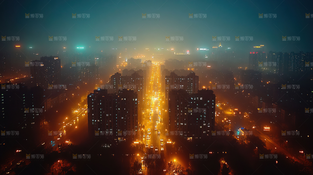 万家灯火城市夜景经济发展
