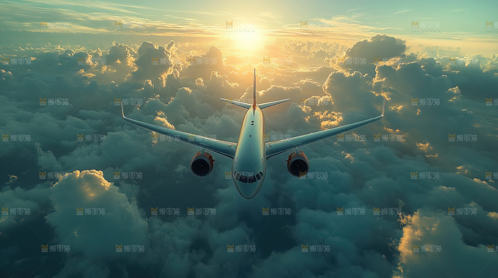 飞机离开地面飞向天空