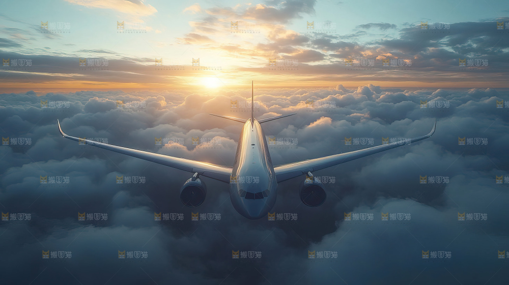 飞机离开地面飞向天空