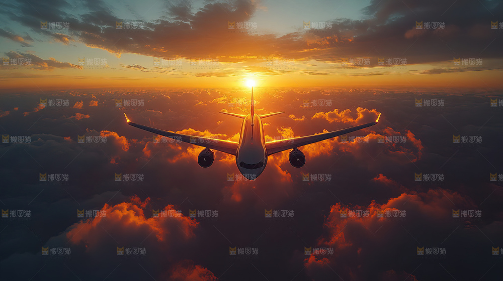 飞机离开地面飞向天空