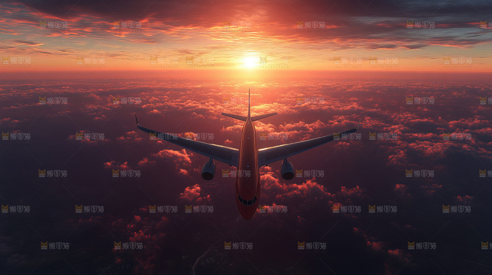 飞机离开地面飞向天空