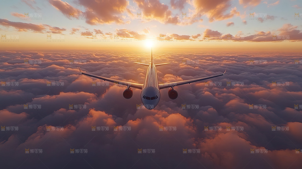 飞机离开地面飞向天空