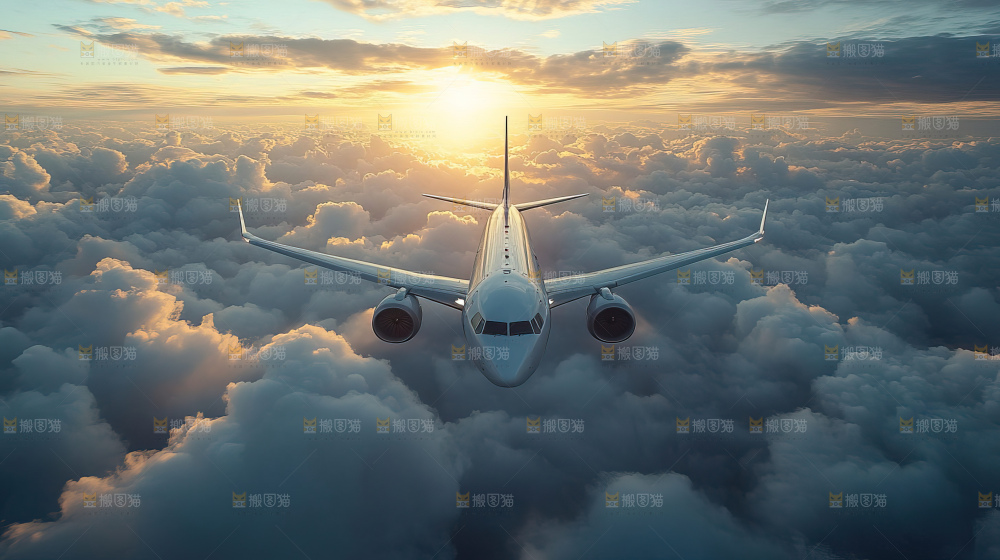 飞机离开地面飞向天空