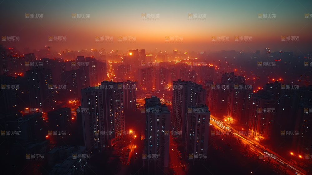 万家灯火城市夜景经济发展