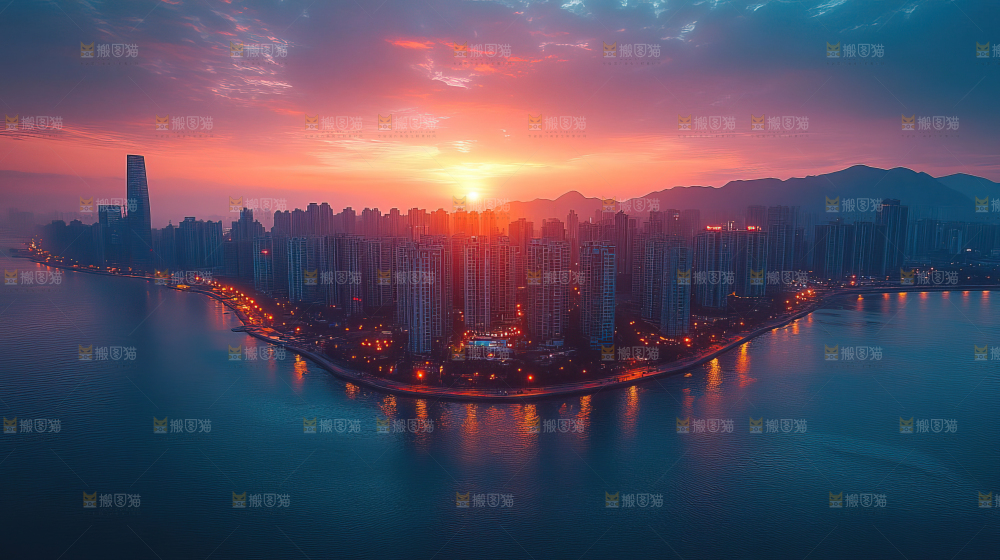 万家灯火城市夜景经济发展
