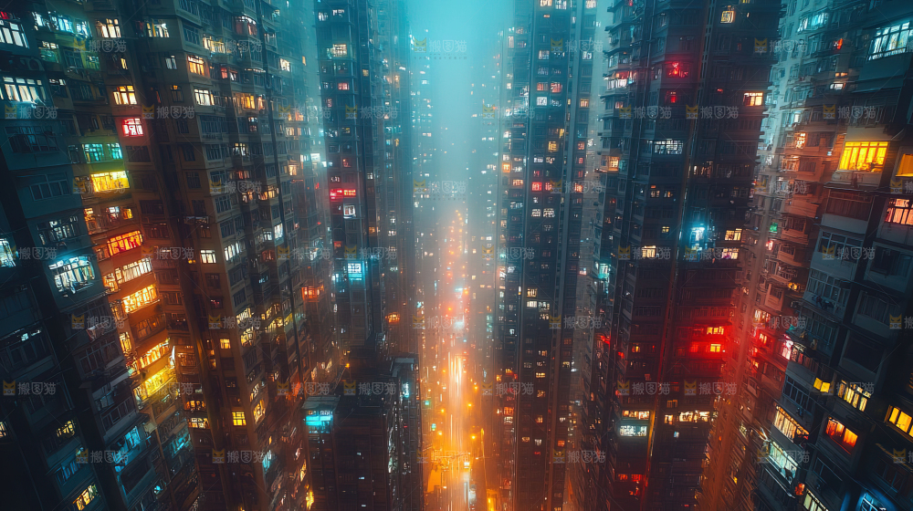 万家灯火城市夜景经济发展