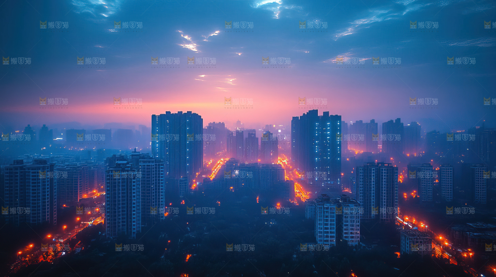 万家灯火城市夜景经济发展
