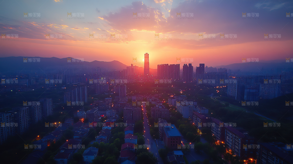 万家灯火城市夜景经济发展