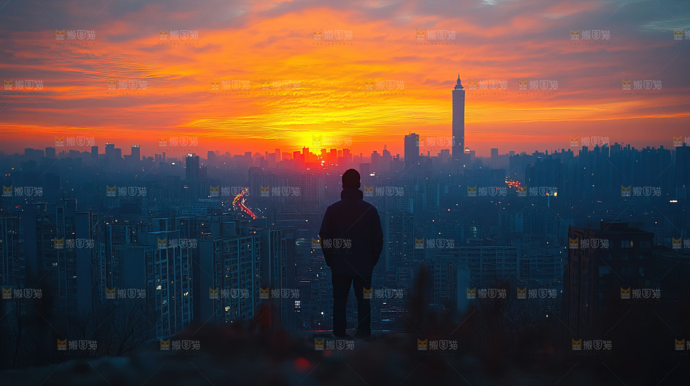 万家灯火城市夜景经济发展