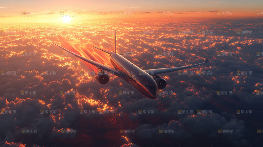 飞机离开地面飞向天空