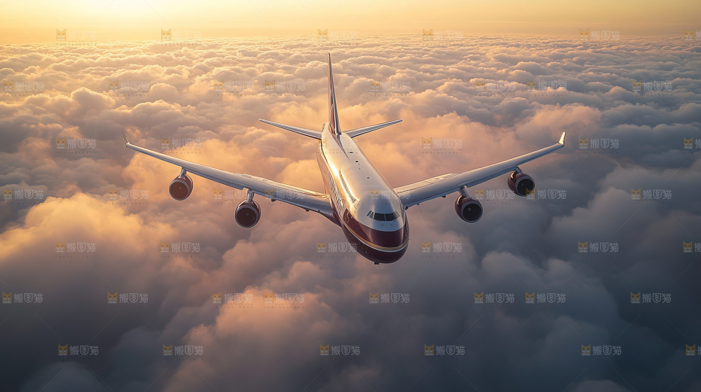 飞机离开地面飞向天空