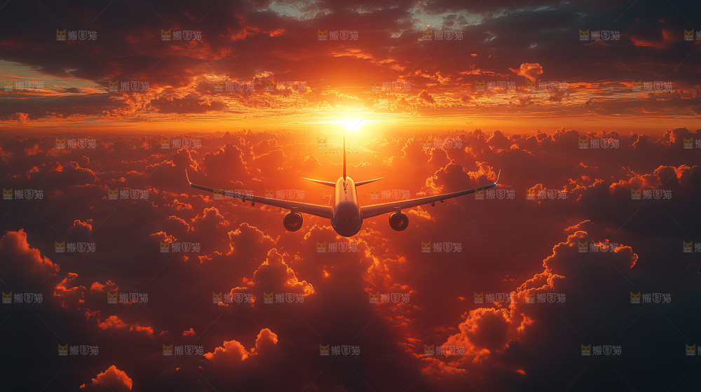 飞机离开地面飞向天空