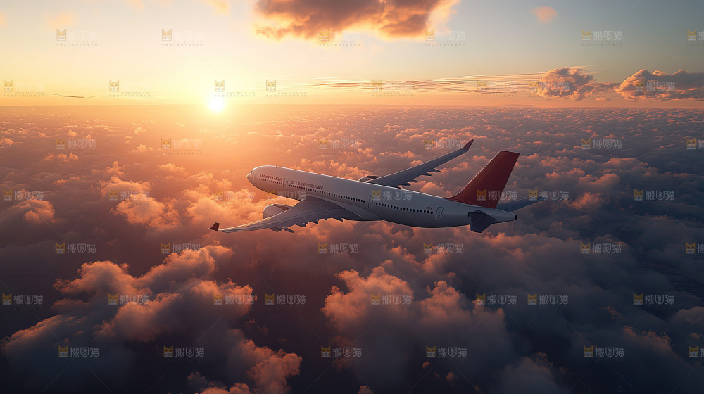 飞机离开地面飞向天空