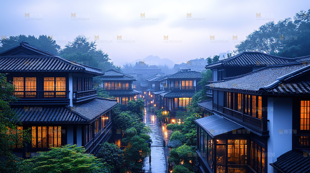 万家灯火城市夜景经济发展