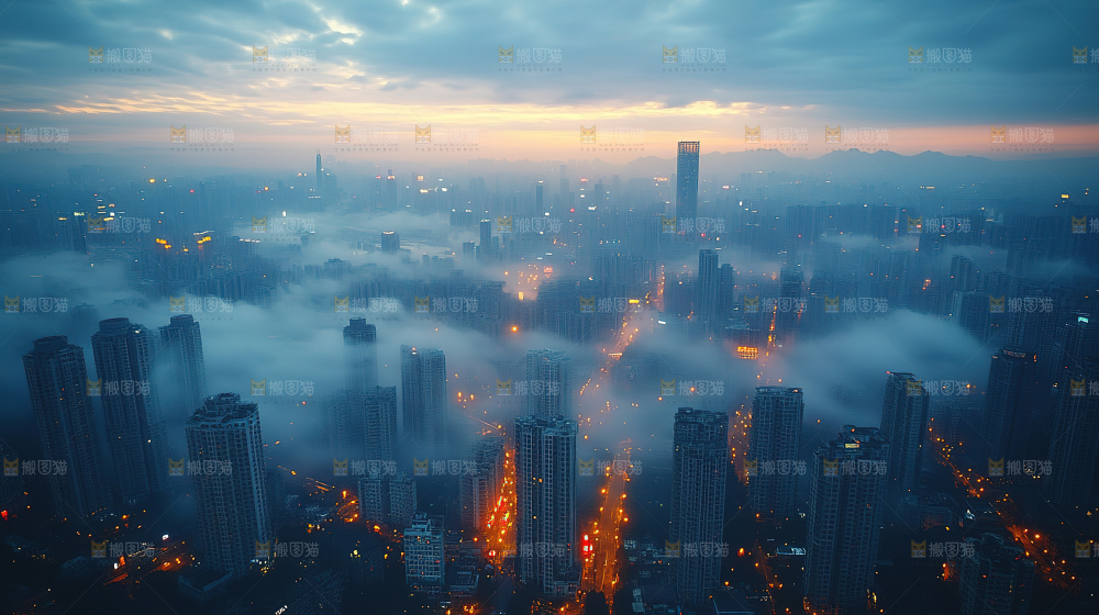 万家灯火城市夜景经济发展