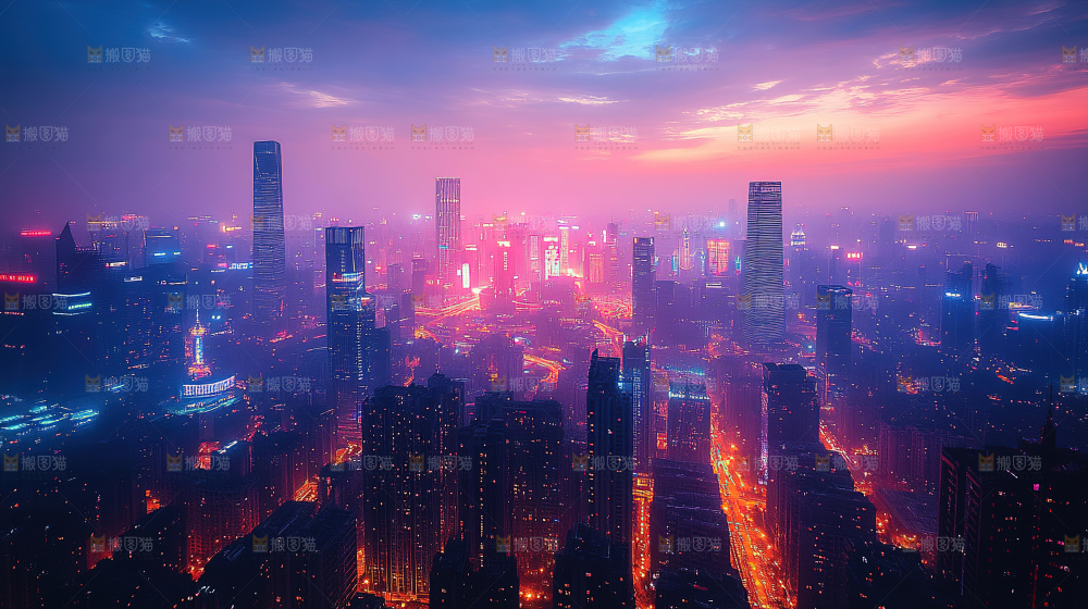万家灯火城市夜景经济发展
