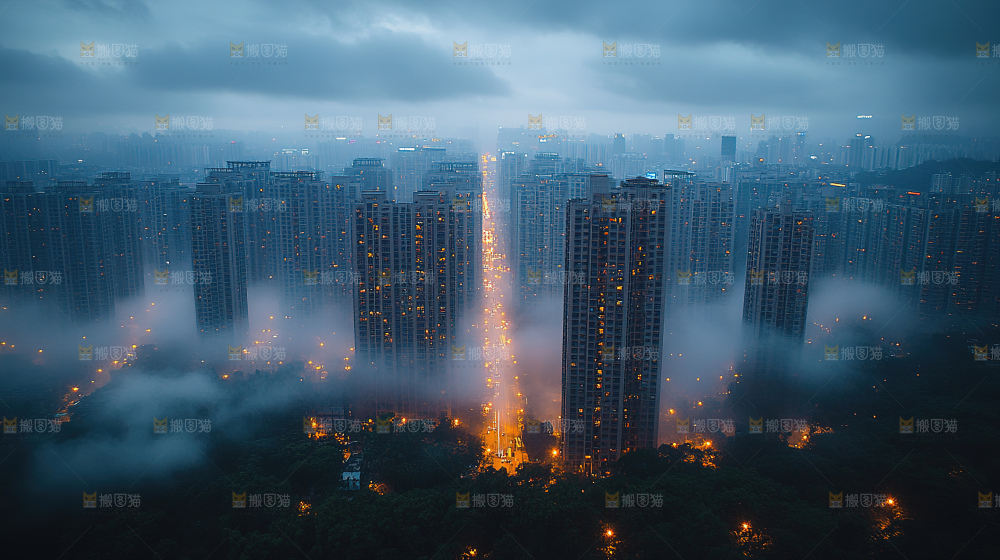 万家灯火城市夜景经济发展