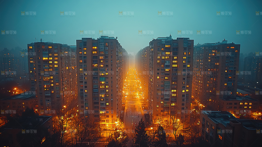 万家灯火城市夜景经济发展