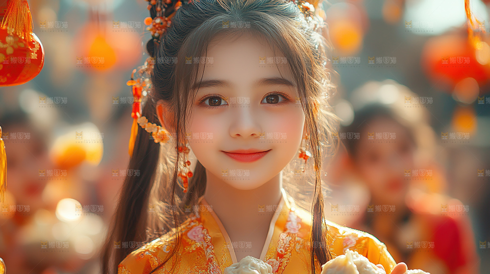 团圆喜庆美食中秋人物