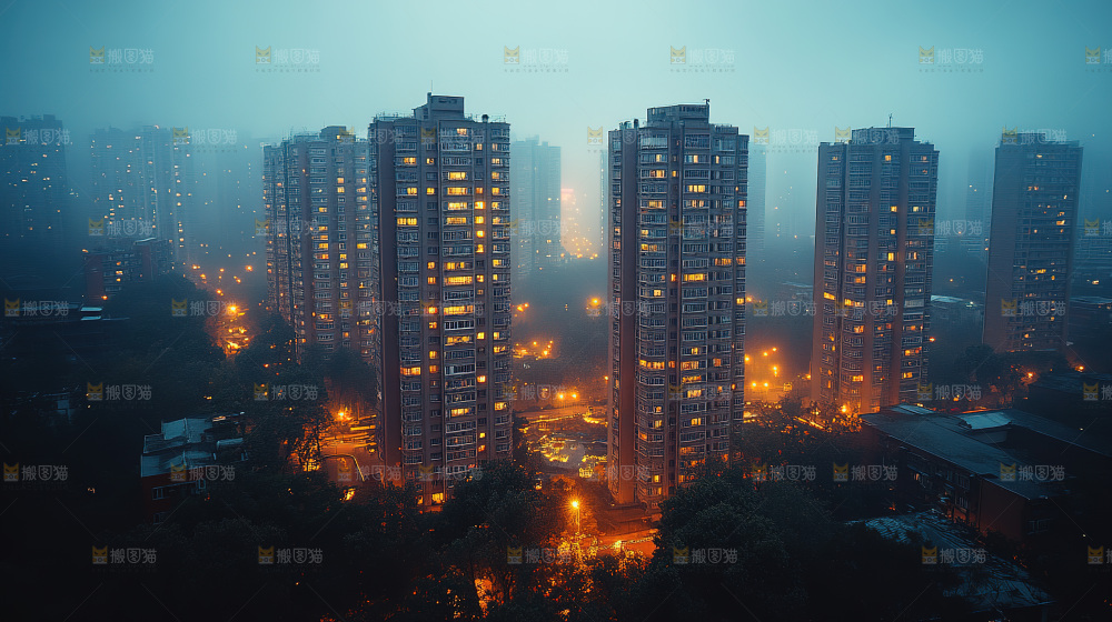 万家灯火城市夜景经济发展