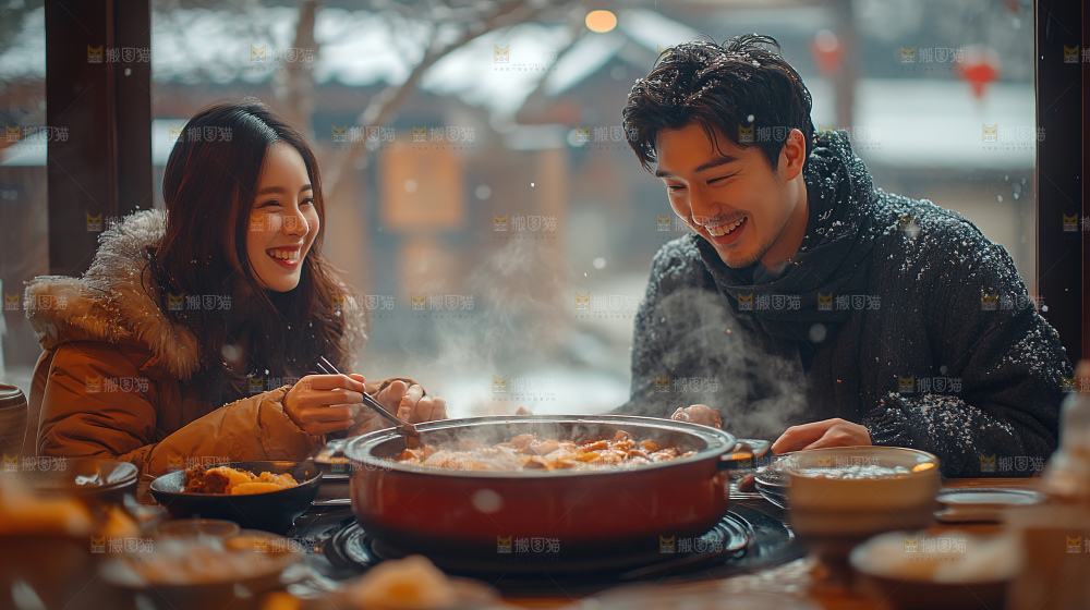 团圆喜庆美食中秋人物