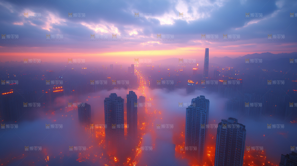 万家灯火城市夜景经济发展