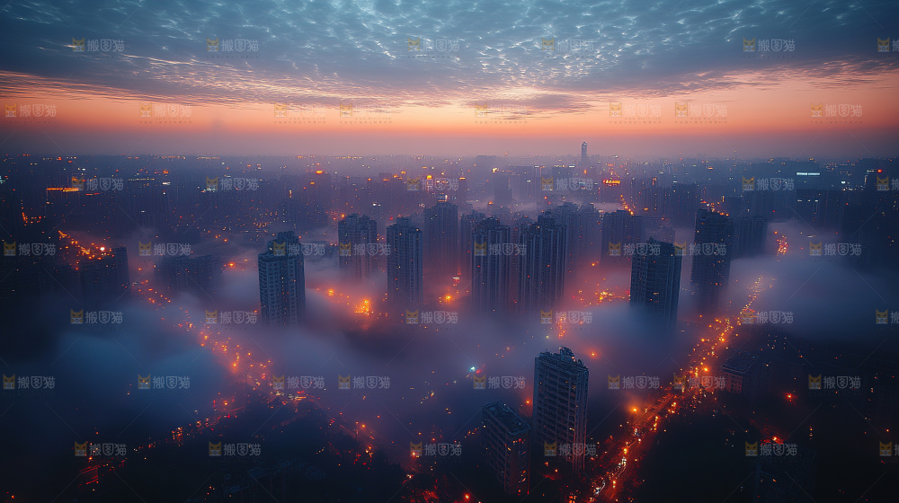 万家灯火城市夜景经济发展