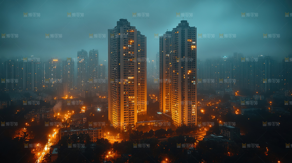 万家灯火城市夜景经济发展