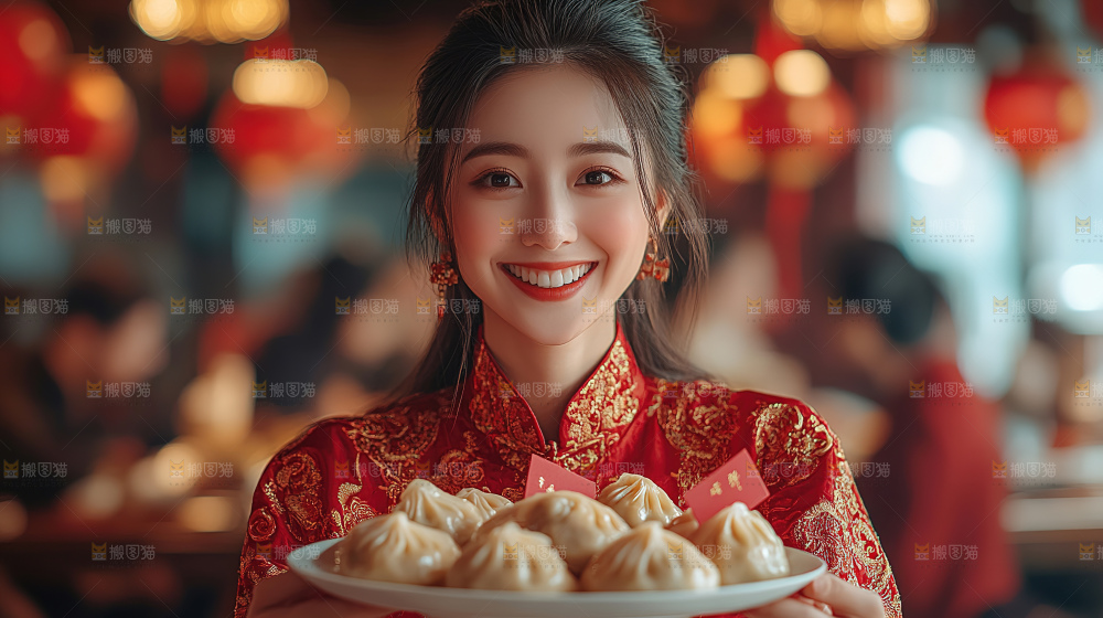 团圆喜庆美食中秋人物